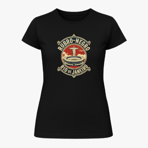 Camiseta Baby Look Rio Rubro-Negro